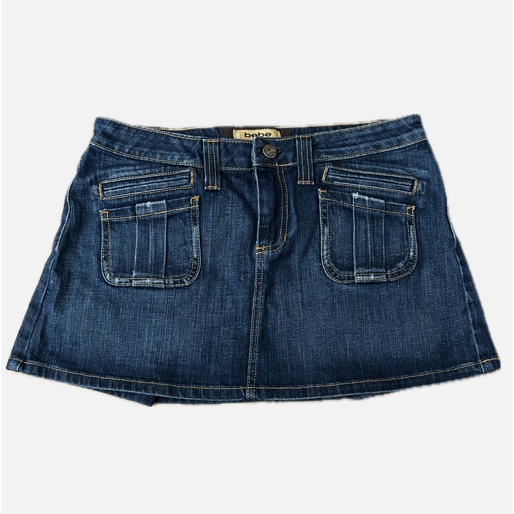 VINTAGE Y2K BEBE DENIM MINI SKIRT